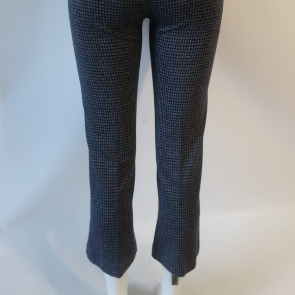 Women Avenue Montaigne Leo F1683 Navy Gray Flat Front Pull-On Flared Pants 6 - Picture 10 of 11